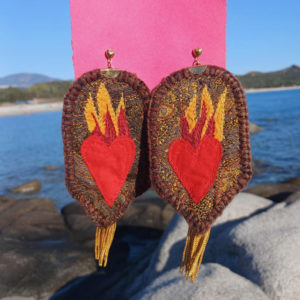 TOUT FEU TOUT FLAMME / Boucles d’oreilles / Brown cachemire