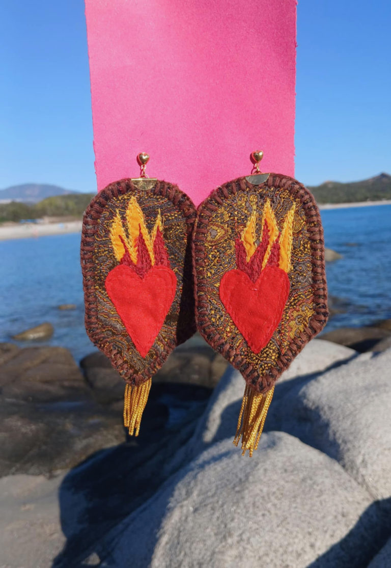 TOUT FEU TOUT FLAMME / Boucles d'oreilles / Brown cachemire